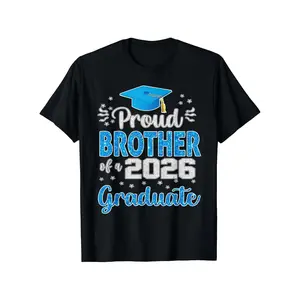 Proud Brother of a 2026 Graduate Graduation T Shirt Relaxed Fit, Short Sleeve, Casual, Breathable, Soft, Summer Spring Fall Essential - Unique Gift Idea for Men, Humorous Tops for Birthday, Holiday, or Casual Attire