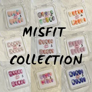 NailHaven| Misfit Collection |  press on nails  |soft acrylic based nails| medium length collection| cute nails| fake nails |Handmade | high quality Press on nails 10 pcs|reusable nails|nail art|nail charm|handmade press ons|uña sacri lic as