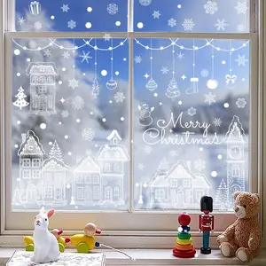Set of 3 Stickers for Glass Windows, Doors, Mirrors, Display Cases, Home Decor, Perfect for Christmas Party, Winter Festival, Office, Shop, Classroom