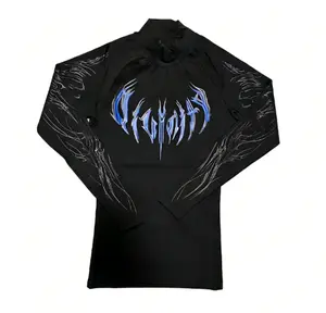 [Fitness Training Essential] Men's High Elasticity Quick-Dry Tight T-Shirt Trendy Cool Print Breathable Slim Fit Gym Top Unisex