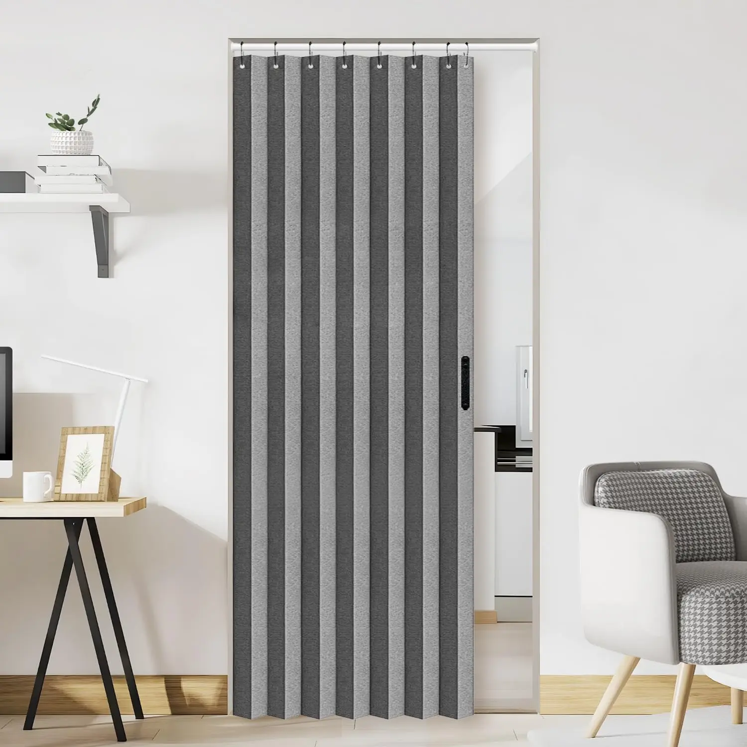 Curtain for Open Closet, Pleated Folding Curtains for Doorway