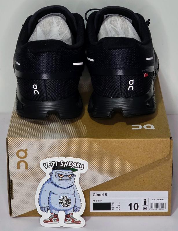 On Cloud 5 All Black Men's Sneaker with CloudTec Sole & Speedboard Technology Breathable Moisture-Wicking Lining Perfect for Any Terrain