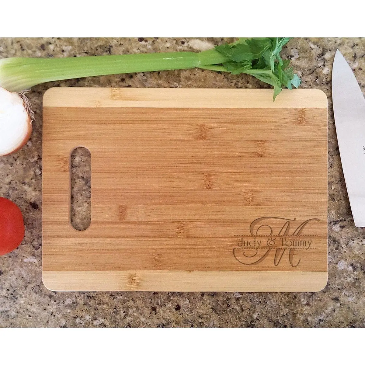 Personalized Cutting Board Bamboo Wood Custom Cutting Board Initial Laser Engraved Design For Wedding Gift Anniversary Gift Christmas Gift
