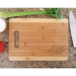 Personalized Cutting Board Bamboo Wood Custom Cutting Board Initial Laser Engraved Design For Wedding Gift Anniversary Gift Christmas Gift