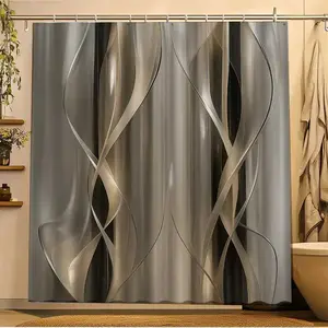 Gilded marble textured shower curtain, perfect for bathroom decoration, partition, beautify space, polyester durable material, easy to clean, machine washable, multiple sizes to choose from, shower curtain hook