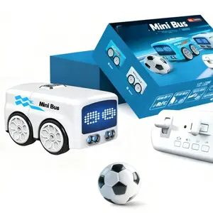 Follows Line Car - Mini Gesture Remote Control Obstacle Avoidance Rechargeable Bus with 6 Modes - Follow, Escape, Track, Music, Demo, Remote, Educational Toy for Kids，Birthday Christmas Gifts