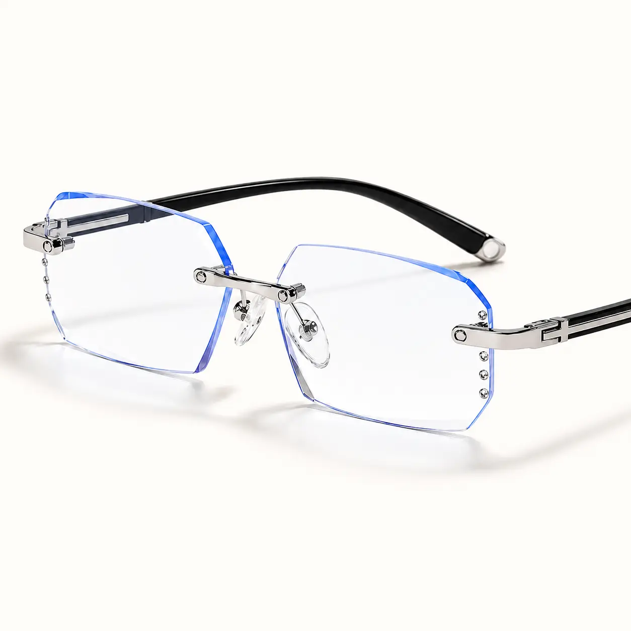 Anti-Blue Light Reading Glasses for Everyday Use – Lightweight Rimless Readers, Ergonomic Spring Hinge Design, Clear Vision for Men & Women