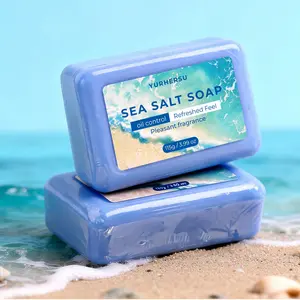 Plant Soap Sea Salt with Ocean Minerals, Triple Grind Bar Soap with Shea Butter, Suitable for Face, Hands, and Body Bathing