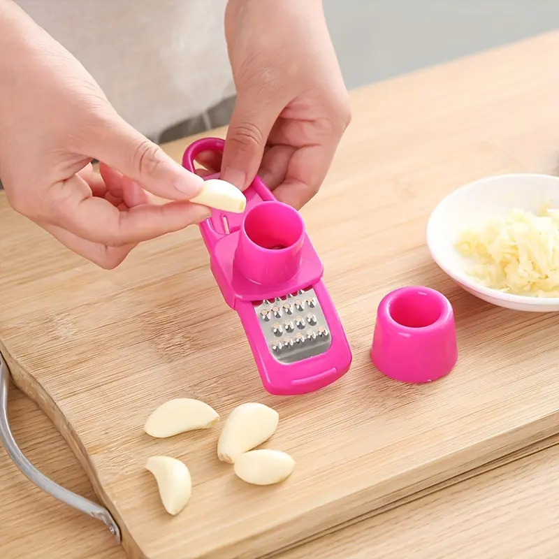 Compact Multi-Function Garlic Grinder & Press - Durable ABS Camp Kitchen Cooking Accessories, Easy-to-Use Utensil for Quick Vegetable Prep, Ideal for Camping & Hiking