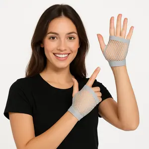 Silver Fishnet Short Gloves - Team Spirit Accessories