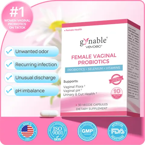 Gynable Female Probiotics for HPV,BV,UTIs,Yeast,pH Balance,Odor,Bloating,Dryness,Tightening,Urinary,Gut Health,10 Billion CFU Probiotic,10-in-1 Lactobacillus Probiotic Blend,Vitamin C, D, E,Folate,Selenium Healthcare Supplement #TikTokShopFallDealsForYou