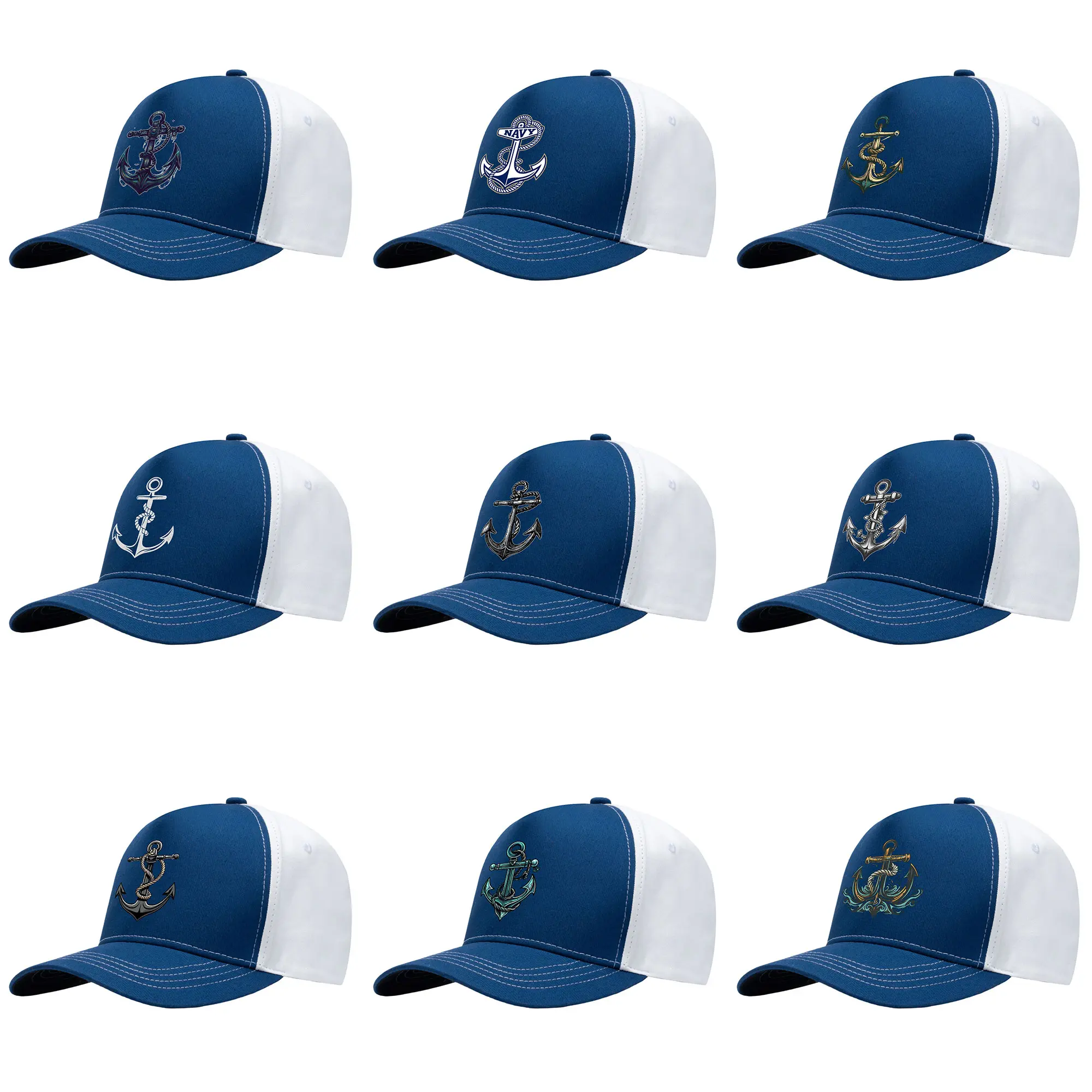 Anchor Baseball Cap For Men And Women, Navy Adjustable  display picture 3