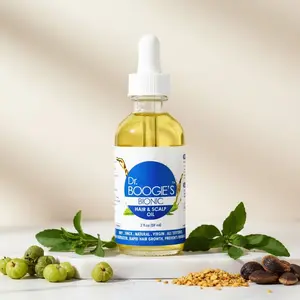 Dr. Boogie's Bionic Hair & Scalp Oil 2 oz - 100% Natural Castor Oil with Olive & Peppermint for Rapid Growth & Moisturize Organic Keratina Thickening Boost