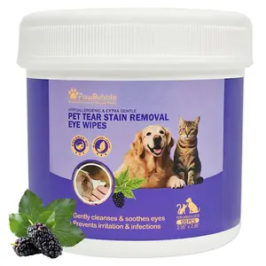 PawBubble Eye Wipes For Dogs & Cats, Tear Stain Remover For Dogs, Gently Cleans Tear Stains And Debris, Safe For Sensitive Eyes, 120 Counts