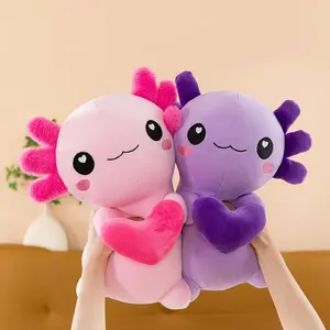 Cross-Border New Model of Axolotl Plush Toy in Four Colors, Cross-Border Hexagonal Dinosaur Toy, Soft Axolotl for Couples
