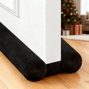 Under Door Gap Filler, Door Draft Stopper for Bottom of Doors, Adjustable Weather Stripping Door Seal Blocks Dust Light Hot Air and Drafts, 30" to 36" Black