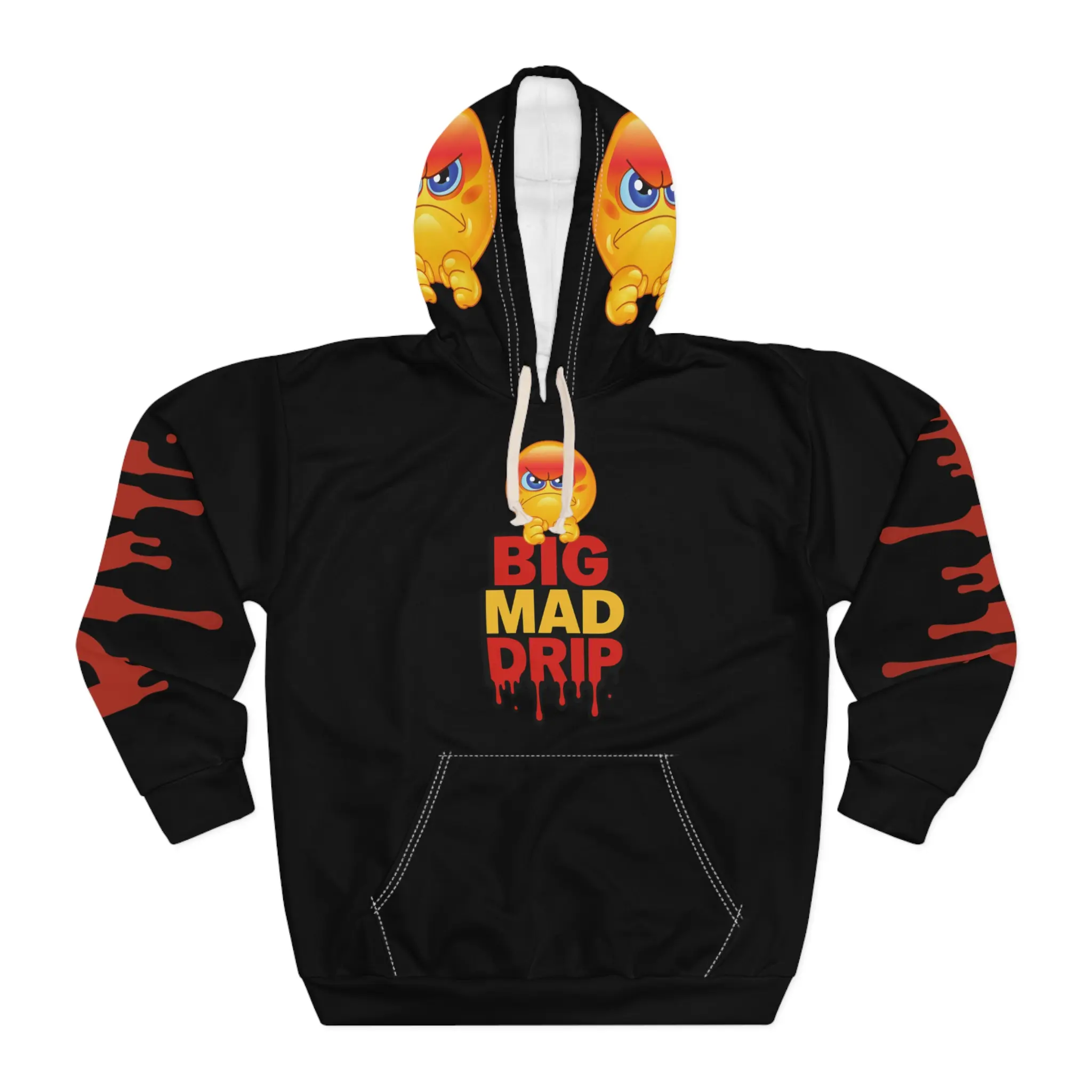 Big Mad Drip BLACK Unisex Pullover Hoodie - Expressive Streetwear for Everyday Style