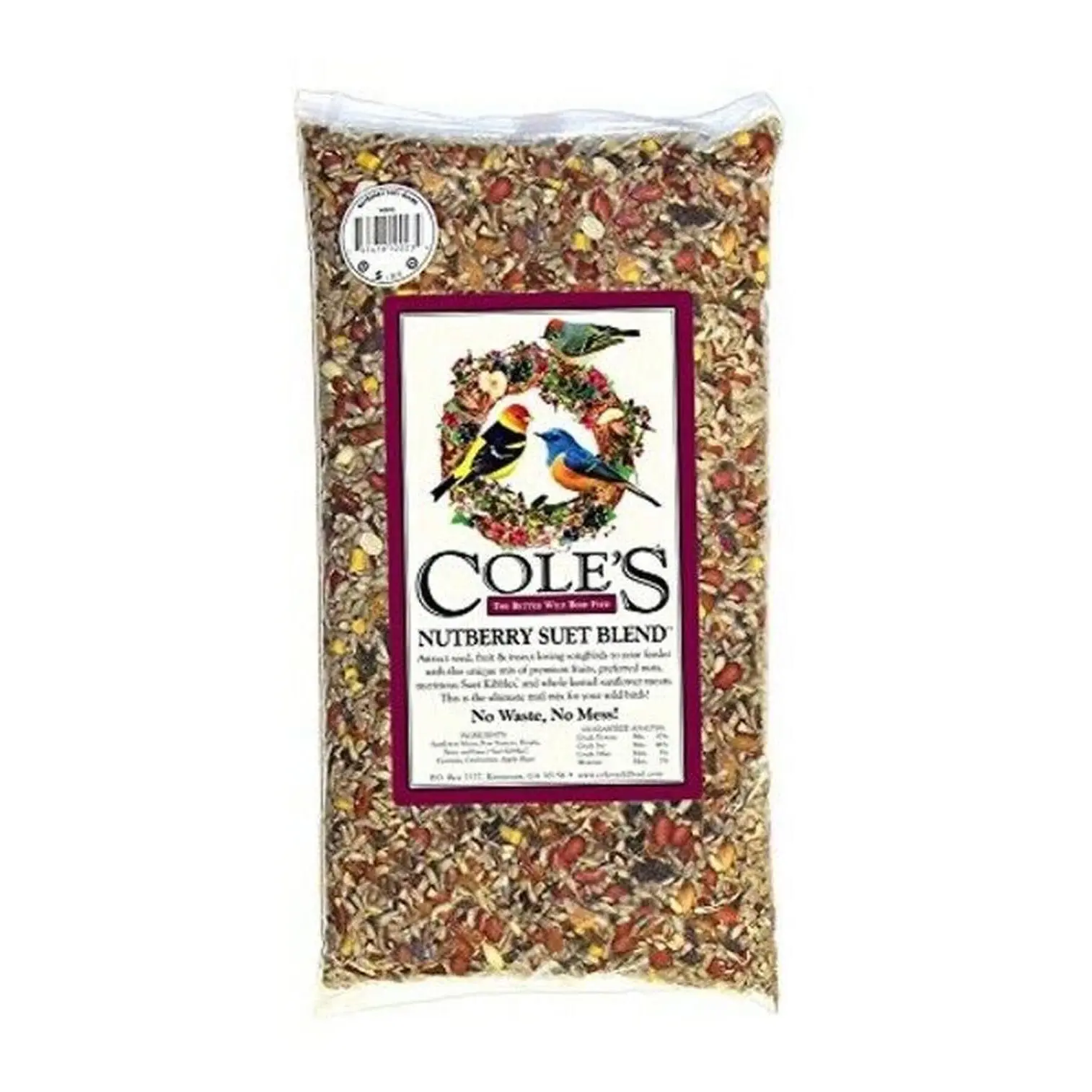 Cole'S NB20 Nutberry Suet Blend Bird Seed, 20-Pound