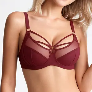 SkandyBras Womens Bandage Minimizer Bra Full Coverage Non Padded Underwire Female Breathable Large Size Sexy Lingerie