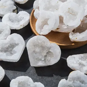 Natural Crystal White Agate Druzy Heart Natural Crystal White Agate Druzy Heart