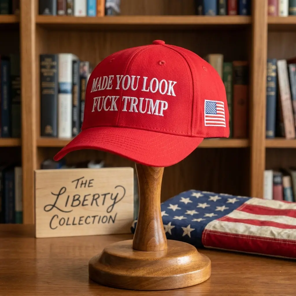 "Made You Look" Baseball Caps- Funny Political Gag Hat with American Flag Patch, Novelty Gift for Friends