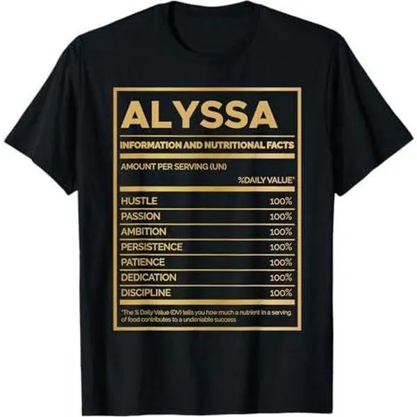 Alyssa Nutrition Information Amount Per Serving T-Shirt