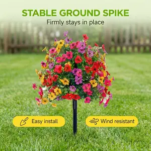 Artificial violet rose bushes; UV-resistant and waterproof artificial flowers for outdoor use; decorative flowers; ideal for decorating garden entrances, porches, and courtyards; low-maintenance and require no watering