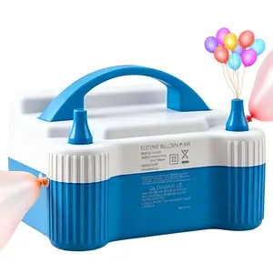 2-in-1 Electric Blower Inflator with Strapping Tool, Portable Dual-Nozzle Pump for Balloon Garland, Latex Balloons, Party Decor (US Plug)