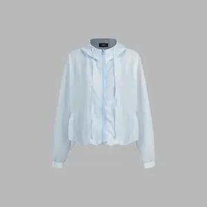 Cider [size 2-10] Hooded Solid Zipper Pocket Knotted Jacket