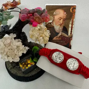 Saint Benedict handmade woven bracelet~Pulsera de tejido doble con la medalla  de San Benito! protection bracelet