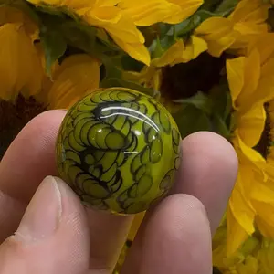 Yellow Dot Stack Marble - Collectible Marble