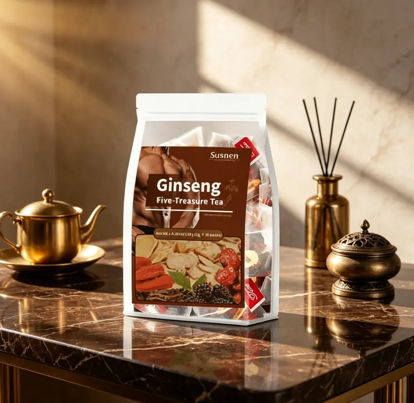 Kidney Tea Formula Ginseng Five Treasure Tea, Chinese Kidney Tea for Men and Women, Natural Herbal Ingredients for Kidney Traditional Bever Organic Beverage detox cleanse Value Pack Filled with Tea Healthy