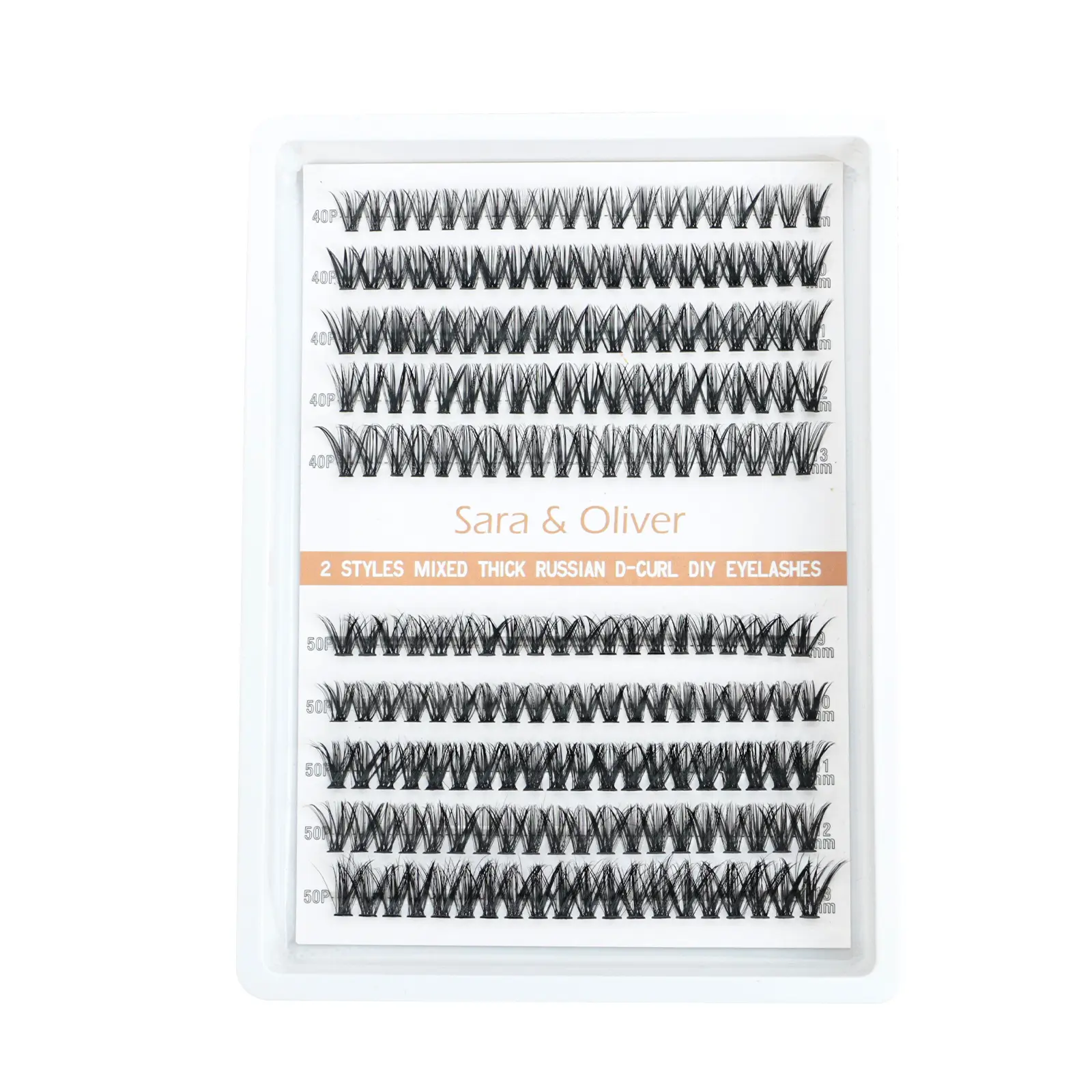Sara & Oliver 200 PCS Beauty Eyelash Clusters Kit - 9mm-13mm Natural Color Cat Eye Cosmetic Lash Extensions, DIY False Makeup Lash Clusters
