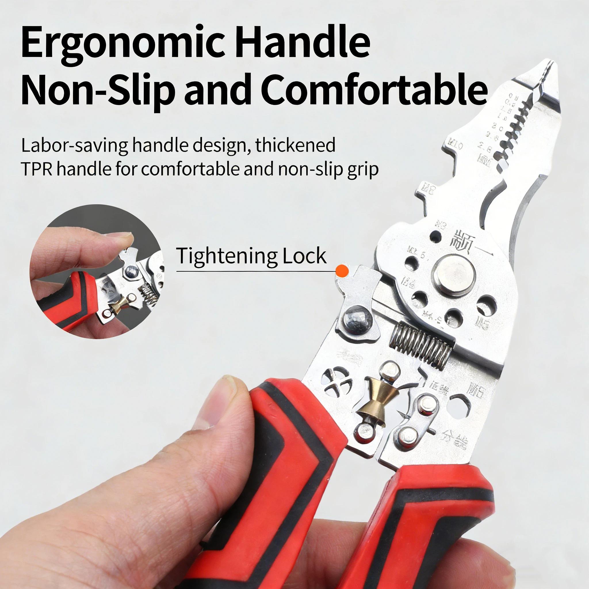 16-in-1 Multi-Function Wire Stripper Pliers with Live Wire Indicator Manual Hand Tool for Cutting Stripping Crimping Twisting & Bending Wires Home Repair Use Compact Portable High-Quality Tools