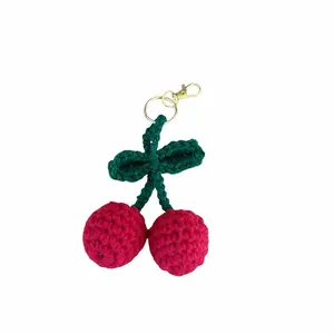 Cherry Charm Keychain Handmade
