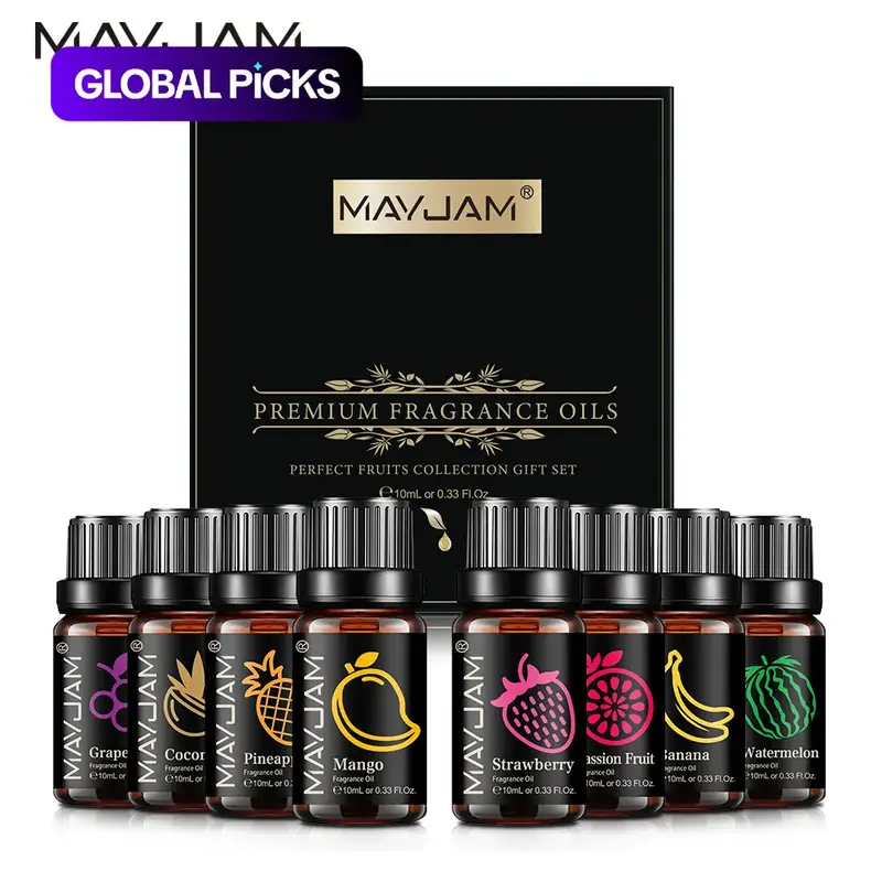 10ml Aromatic Fruity Glass Fragrance Oil, 1/2 Boxes Aroma Oil Set for Diffusers & Humidifiers, Bedroom Refreshing Decor, Scented Oils, Room Scents, Home Fragrances, Home Fragrance Products, Aromatherapy Diffuser #GLOBAL PICKS