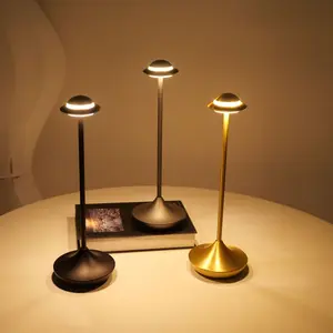 Wireless LED Touch Sensor Dimming Table Lamp UFO Design Adjustable Simple Rechrgeable LED Lights Bedroom for Bedside Desk Creative Ambient Night Light