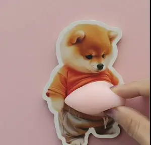 2 Sheets 4 Pieces 3D Dog and Cat Belly Soft Gel Anti-Collision Pads, Decorative Stress Relief Stickers for Phone, Laptop, Fridge, Door Handle
