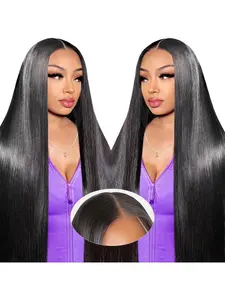 5x5 HD Lace Closure Wigs Human Hair Glueless Wigs Human Hair Straight Natural Color Pre Plucked Pre Cut for  Women Anti-Slip Technology All-Day Stay
