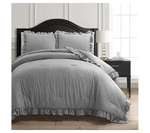 Lush Decor Reyna Stripe Ruffle Soft Comforter 3c King