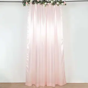 8ftx10ft Blush Satin Event Curtain Drapes, Backdrop Event Panel