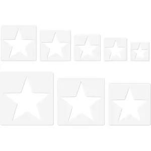 Large Star Stencil Set, 8 PCS Reusable Plastic Templates in Different Sizes, 5 Point Stencils for Painting, Spray, Fabric, Wall, Paper, Crafts, DIY Home Decoration