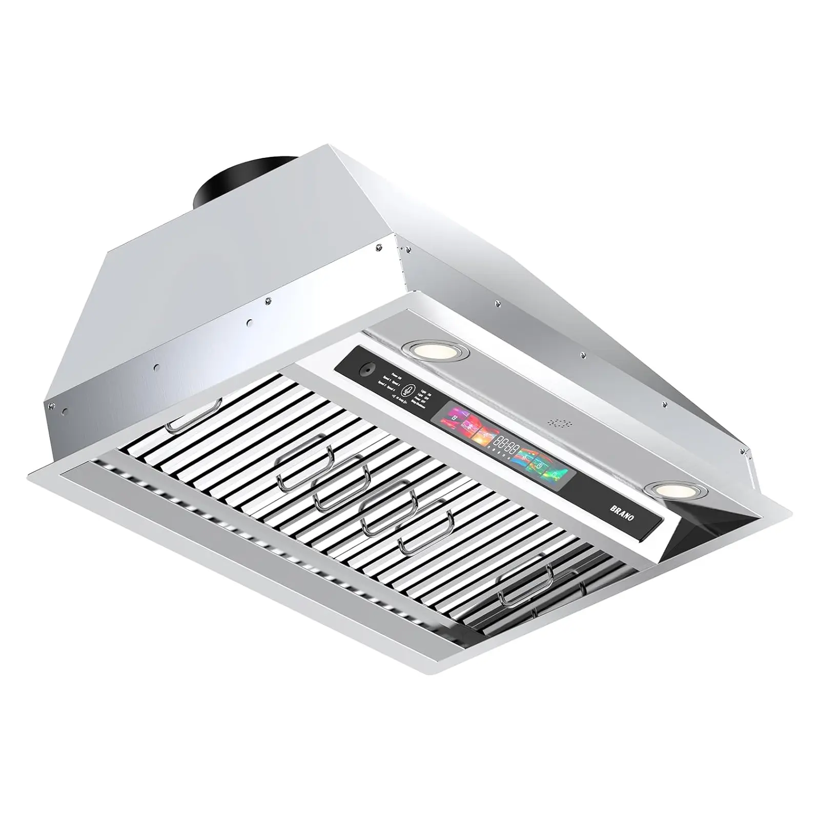 900 CFM Smart Slanted Range Hood with Deep Capture Design, Voice Gesture Touch Control, Stainless Steel Baffle Filter, 4-Speed Ventilation & LED Lights for Modern Kitchen