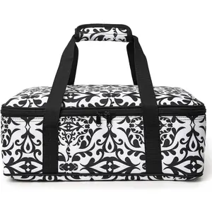 Insulated Casserole Carrier Bag Portable Thermal Food Delivery Bag for 9x13/11x15 Inch Pan Keep Meals Hot/Cold 4+ Hours for Catering Festival Potlucks Picnics Family Gathings or Outdoor Events