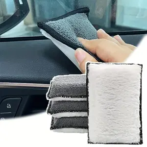 Auto Interior Fleece Scrubbing Sponge For Plastic Leather Car Cleaning Microfiber Towel Wax Sponge Car Cleaning Tools
