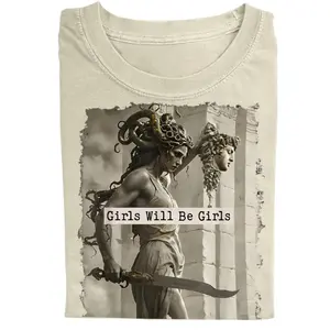 Feminist Women's Power shirt Girls will be girls medusa Head of Perseus Tee
