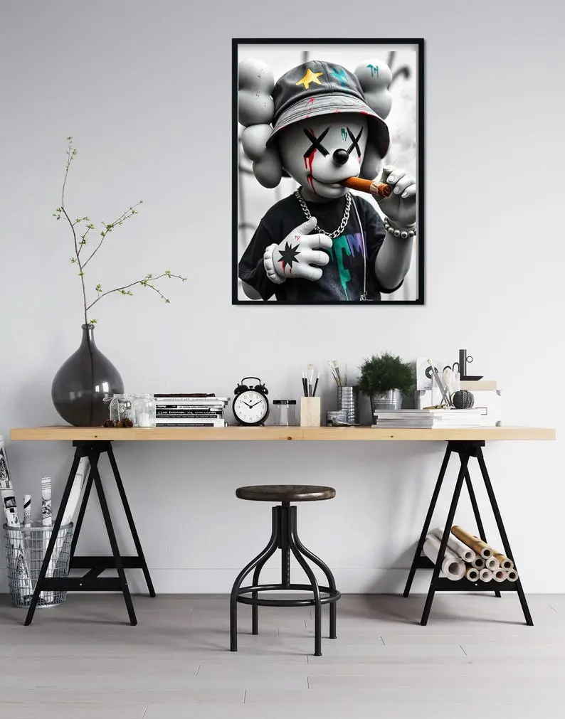 KAW Hypebeast Wall Art, Urban Pop Art Print - Modern Graffiti Style - Perfect for Streetwear Lovers - No Frame