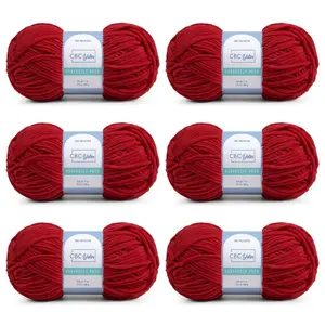 CBC Perfectly Posh Chenille Yarn 6 Pack for Knitting, Crocheting and Amigurumi - (7 oz / 200g, 233 Yards Each Skein) - Gauge 5 Bulky - Soft Fluffy Cozy Yarn Great for Crafting Projects - Blankets, Plushies, Scarves, Gifts