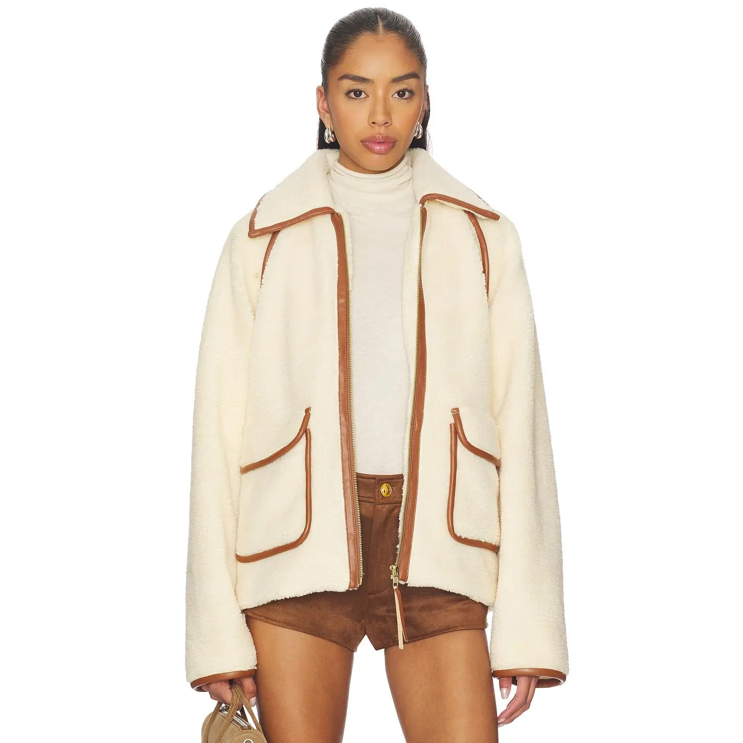 Lovers and Friends Hailey Jacket in Cream & Tan
