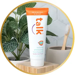 TrnscndWellness Talk Fluoride Free Natural Whitening Toothpaste with Hydroxyapatite for Polished Teeth Vegan Certified Non Harmful Ingredients Double Mint Flavor - Oral
